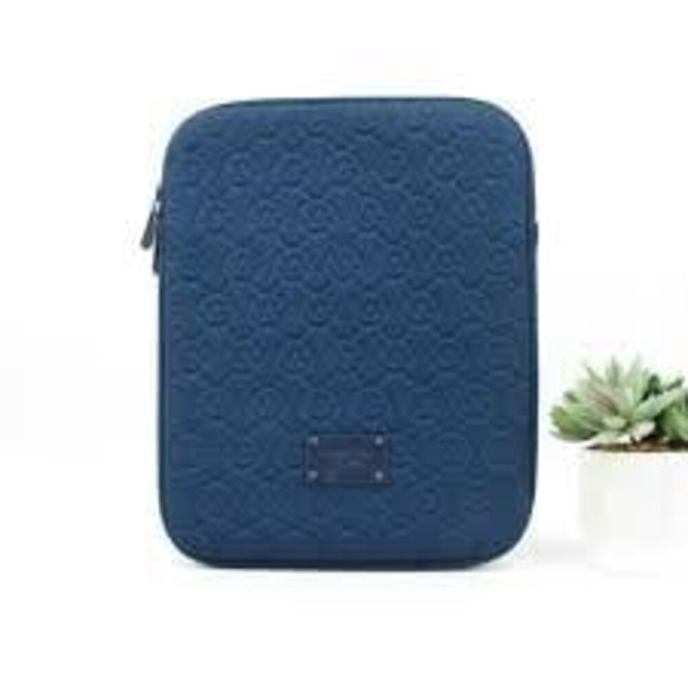 NWT Michael Kors Navy Signature Embossed Monogram Neoprene iPad Tablet Case